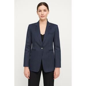 NWT Banana Republic Navy Pinstripe one button dressy Blazer Spring 2018 size 4